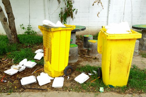 Professional waste removal team handling demolition materials